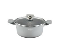 Swiss Haus Faitout 34cm avec couvercle 10,1L Tous feux dont induction Gris | Faitout 34cm antiadhésif Sapphire™ sans PFAS avec couvercle verre, aluminium forgé, tous feux dont induction.