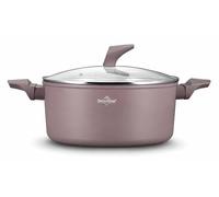 SWISS HAUS Faitout Lake Geneva 20 cm 3,0 L Induction, Taupe Violet | Revêtement céramique Sapphire™ sans PFAS · Capacité 3,0 L · Couvercle en verre trempé · Tous feux dont induction