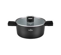 SWISS HAUS Faitout Speiez Castle Aluminium Forgé 28 cm, Noir | aluminium forgé, revêtement céramique antiadhésif, sans PFOA, compatible tous feux dont induction, cuisson saine