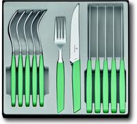 Swiss Modern, Set de couverts (couteau à steak), 12pcs, 12cm, vagues, menthe