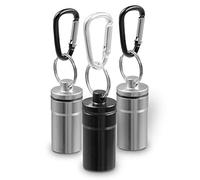 SWISSHOME Lot de 3 Cendriers de Poche Fermés, Cendrier avec Mousqueton, 100 % Étanche et Anti-odeurs - Multifonctionnel pour les Déplacements et les Loisirs - Qualité Supérieure - Noir/Argenté