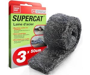 SWISSINNO Laine d’Acier INOX Anti rongeurs Anti-Intrusion - 3 x 50 cm | Grille Anti-Rat, Anti-Souris , Bouchage trous, grillage anti intrusion, rats souris fouines insectes, usage maison, 3 pièces