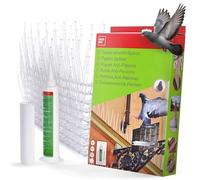 SWISSINNO Pics Anti-Pigeons - Barrière Anti-Oiseaux Humanitaire - 9 Segments de 33 cm + Silicone - Transparent - Protection Durable pour Rebords et Gouttières