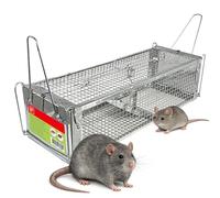 SWISSINNO Piège à Rat et Souris Vivant Pro à Deux Entrées, Cage de Capture | Nase pour rat, Acier Galvanisé 41×15×12 cm, Pour souris, capture humaine, intérieur et extérieur, réutilisable, rongeurs