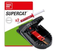 SWISSINNO Piège à Rat Pro SuperCat Tapette a Rat système breveté | 1 Piège + 2 Seringues beurre de cacahuète, Piège à Ressort réutilisable et fiable avec appât au Beurre de cacahuète