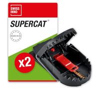SWISSINNO Piège à Rat Pro SuperCat Tapette a Rat système breveté | 2 Pièges, Piège à Ressort réutilisable et fiable avec appât au Beurre de cacahuète