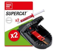 SWISSINNO Piège à Rats Pro SuperCat avec Recharges d’Appât - Système Easy Catch Breveté - Capture Instantanée - Hygiénique - Utilisation Intérieure et Extérieure - 2 Pièges + 2 Seringues à Appât