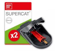 SWISSINNO Piège à Souris Pro SuperCat - Tapetteà Souris - Prêt à l’Emploi, Spécifique aux Souris - Capture Instantanée et Hygiénique - Réutilisable - 2 Pièges