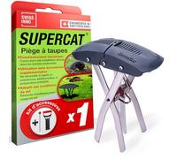 SWISSINNO Piège à Taupe SuperCat Acier réutilisable Mole Trap | 1 Pièce + Kit d’Installation, Mécanisme déclenchement rapide, usage extérieur jardin, piège non toxique, robuste