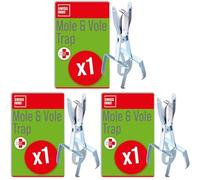 SWISSINNO Piège à Taupes et Campagnols Classic - Piège Efficace, Durable et Facile à Utiliser pour Éliminer Taupes et Rongeurs dans Le Jardin, Argent (Lot de 3)