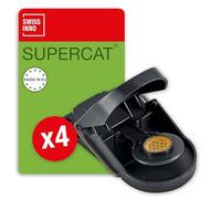 SWISSINNO Tapette à Souris, Piège à Souris Efficace SuperCat | 4 Pièges appâtés au beurre de cacahuète, mouse trap, Réutilisable avec Appât, intérieur et extérieur, capture rapide