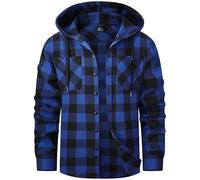 SwissWell Chemise Homme à Carreaux Capuche Chemise Bucheron Homme Flanelle Surchemise Manches Longues