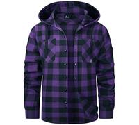 SwissWell Chemise Homme à Carreaux Capuche Chemise Bucheron Homme Flanelle Surchemise Manches Longues