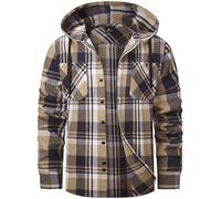 SwissWell Chemise Homme à Carreaux Capuche Chemise Bucheron Homme Flanelle Surchemise Manches Longues