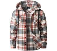 SwissWell Chemise Homme à Carreaux Capuche Chemise Bucheron Homme Flanelle Surchemise Manches Longues