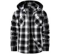 SwissWell Chemise Homme à Carreaux Capuche Chemise Bucheron Homme Flanelle Surchemise Manches Longues