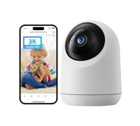 SwitchBot Caméra de sécurité pour la maison 5 MP - Pan/Tilt Kam 3K Super HD - Wi-Fi 2,4 GHz - Pour moniteur de bébé/animal - Suivi des mouvements à 360° - Mode privé - Vision des couleurs - Alexa
