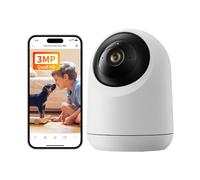 SwitchBot Caméra de surveillance intérieure Wi-Fi 2K | Caméra de surveillance intérieure avec couverture de champ de vision à 360°/115°, audio bidirectionnel