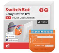 SwitchBot Matter Relais interrupteur 1PM, Module de relais interrupteur avec mesure de puissance, Interrupteur Wi-Fi&Bluetooth Fonctionnant avec Alexa/Apple Homekit/Google Home, 2.4GHz