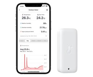 SwitchBot Outdoor Meter IP65 Thermometer Innen/Aussen weiss, Thermomètre + hygromètre, Blanc