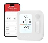 SwitchBot Panneau de contrôle du climat intérieur, thermohygromètre intégré, optimise la régulation des vannes des radiateurs, économie d'énergie et de coûts. Compatible avec Apple Home et Home