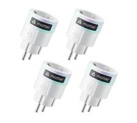 SwitchBot Plug Mini Matter Compatible avec Surveillance de Puissance Lot de 4, Prise WiFi Compatible avec Alexa, Google Home, Apple Home et Home Assistant (via Matter), Contrôle Vocal et Application