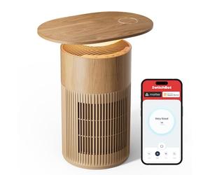 SwitchBot Purificateur D'air Avec Application Et Veilleuse, CADR 400m³/h, Jusqu'à 83㎡, Filtre HEPA Élimine 99.97% Moisissures Poussières, Mode Sommeil 20dB, Mode Animaux Pour Familles Avec Animaux