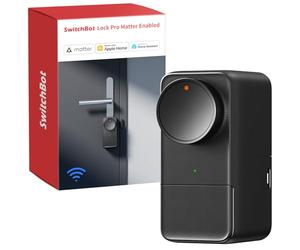 SwitchBot Serrure Connectée WiFi Pro avec Batterie Rechargeable, Matter Over WiFi, Serrure Électronique, Installation Rapide sur Verrou Existants, Compatible Apple Home, Alexa, Google Home, IFTTT