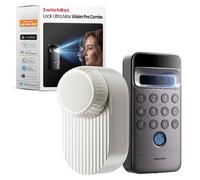 SwitchBot Serrure Ultra Max avec SwitchBot Keypad Vision Pro, visage 3D et veines de la paume, ouverture en 1,1 s, pose facile sans changer le cylindre, autonomie 9 mois, accès à distance et Matter