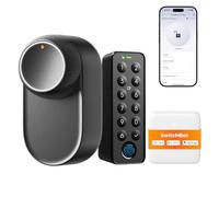 SwitchBot Serrure Ultra WiFi connectée avec écran Tactile de Keypad, Verrouillage de Porte à Empreinte Digitale, Verrouillage de Porte Intelligente, Système à Triple Alimentation
