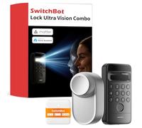 SwitchBot Serrure Ultra WiFi connectée avec Keypad Vision, Reconnaissance faciale 3D, Verrouillage de Porte à Empreinte Digitale, Verrouillage de Porte Intelligente, Système à Triple Alimentation