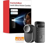 SwitchBot Serrure Ultra WiFi connectée avec Keypad Vision, Reconnaissance faciale 3D, Verrouillage de Porte à Empreinte Digitale, Verrouillage de Porte Intelligente, Système à Triple Alimentation
