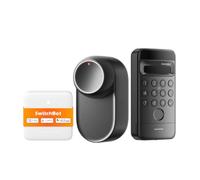 SwitchBot Smart Lock 2 WiFi avec Keypad Vision Pro - Accès sans contact grâce à la détection 3D du visage et des veines de la main, compatible avec les cylindres Europrofil, prend en charge Matter