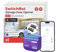 SwitchBot Smart Wi-Fi Ouvre-porte de garage certifié Matter, contrôle par application, Alexa/Google/Siri/IFTTT/SmartThings pris en charge, plusieurs modes de notification, aucun hub nécessaire