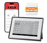 SwitchBot Tableau de Bord Connecté E-Ink, Station Météo avec Hub Matter | Écran 7,5", calendrier familial, thermomètre intérieur/extérieur, hygromètre, météo, Google/iCloud/Outlook, WiFi 2,4GHz & BLE