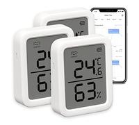 SwitchBot Thermomètre Connecté, Thermomètre Intérieur Connecté Avec Puce Suisse, Capteur de Température Connecté Contrôlé Par l’App, Thermomètre Connecté Bluetooth, Lot de 3