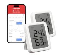 SwitchBot Thermomètre Connecté, Thermomètre Intérieur Connecté Avec Puce Suisse, Capteur de Température Connecté Contrôlé Par l’App, Thermomètre Connecté Bluetooth, SwitchBot Hub Requis Pour WiFi