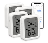 SwitchBot Thermomètre Connecté, Thermomètre Intérieur Connecté Avec Puce Suisse, Capteur de Température Connecté Contrôlé Par l’App, Thermomètre Connecté Bluetooth, SwitchBot Hub Requis Pour WiFi