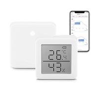 SwitchBot Thermomètre hygromètre et concentrateur mini, capteur de température numérique Bluetooth avec alerte intelligente et stockage de données, écran LCD thermo-hygromètre numérique