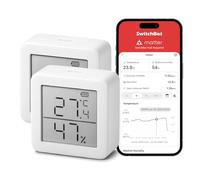 SwitchBot Thermomètre Hygromètre Intérieur connecté- Thermo-hygromètre Numérique à Domicile, Petit Thermomètre d'Ambiance avec APP Contrôle, Stockage de Données (2 pièces)