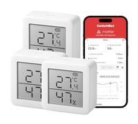 SwitchBot Thermomètre Hygromètre Intérieur connecté- Thermo-hygromètre Numérique à Domicile, Petit Thermomètre d'Ambiance avec APP Contrôle, Stockage de Données (3 pièces)