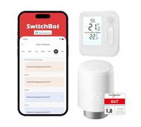 SwitchBot Thermostat de radiateur Intelligent, Thermostat Bluetooth, avec Programmation et Programmation, économie d'énergie, Installation Facile, Compatible avec Alexa, Apple Home & Home Assistant
