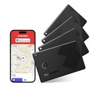 SwitchBot Wallet Finder Card(4-Pack), Smart AirTag Compatible avec Apple Find My(iOS Uniquement), Localisateurs d'objets pour clés, téléphones, jusqu'à 3 Ans d'autonomie, Résistant à l'eau IP67