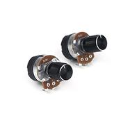 Switian 2Pcs Wh138 10 K Ohm Potentiomètre Gradateur à cône Linéaire Simple Avec Interrupteur Marche/arrêt + Bouton en Alliage d'aluminium Noir