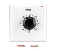 Switian 60 Min Interrupteur de Minuterie, AC 220V 15A Compte à Rebours Mécanique Intelligent à Minuterie Socket Time Switch 86 Panneau Timer Bouton de Commande