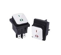 Switian Interrupteur à Bascule Étanche Miniature en Métal KCD4-2pcs SPST ON-OFF 4 Broches 16A 250VAC, LED Rouge/Vert, IP65 pour Équipements Électroménagers