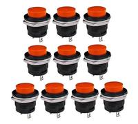 Switian Interrupteur à Bouton-Poussoir Momentané Rouge SPST 16mm - Lot de 10 Pièces 3A 250V AC | Commutateur Électrique Durable