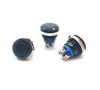Switian Interrupteur Bouton-Poussoir Momentané IP65 16mm - 3 Pièces 3A/220V SPDT Noir pour Voiture Bateau Camion RV