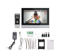 Swokely 1080P Sonnette vidéo sans fil avec moniteur TY WiFi Écran tactile grand 10 pouces Interphone vidéo Caméra Kits Interphone bidirectionnel Fonction cadre photo électronique 8 langues
