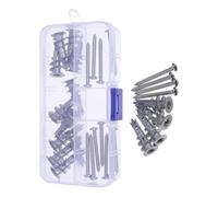 SWOOMEY 30 Ensembles Chevilles à Expansion en Alliage de Zinc pour Plaques de Plâtre et Briques, Support Renforcé, Vis Autotaraudeuses M13x32 avec Fixation Nylon pour Projets Domestiques